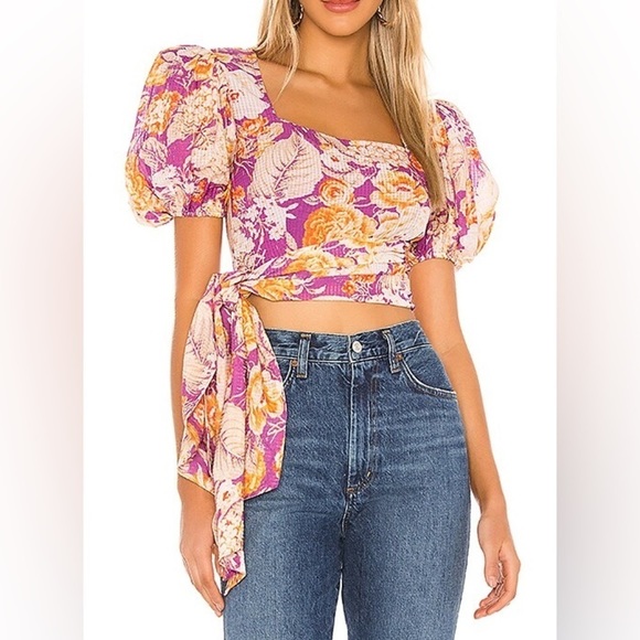 Hemant and Nandita X REVOLVE Della Side Cascade Blouse - Picture 1 of 6